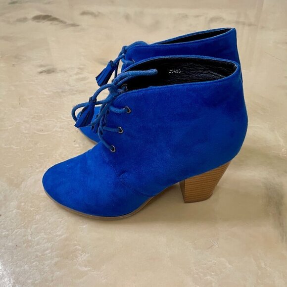 Stylish JG Blue High Heel Ankle Boots - Size 8.5 - Picture 1 of 4
